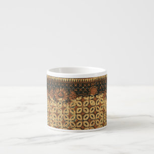 Batik Earthy Coffee Bean Elegant Rustic Rugged Espresso Cup