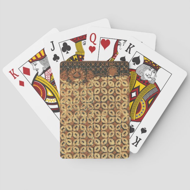 Batik Earthy Coffee Bean Elegant Rustic Rugged Playing Cards (Back)