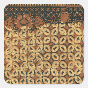 Batik Earthy Coffee Bean Elegant Rustic Rugged Square Sticker