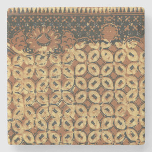 Batik Earthy Coffee Bean Elegant Rustic Rugged Stone Coaster