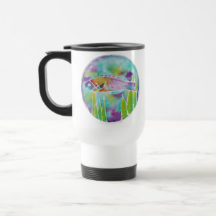 Batik Hinalea Hawaiian Wrasse Fish Batik Art Travel Mug