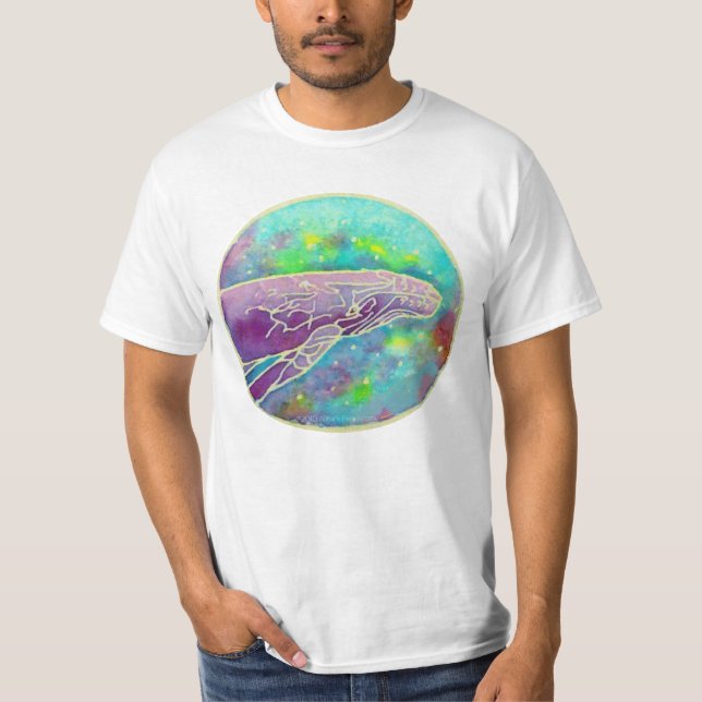 Batik Humpback Whale Art T-Shirt (Front)