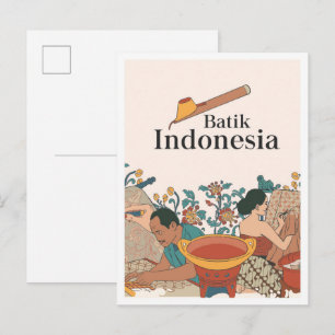 Batik Java Indonesia Travel Postcard
