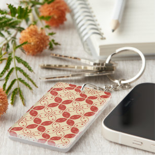 Batik Kawung, Indonesian Pattern, Javanese, Ethnic Key Ring