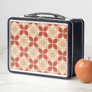 Batik Kawung, Indonesian Pattern, Javanese, Ethnic Metal Lunch Box