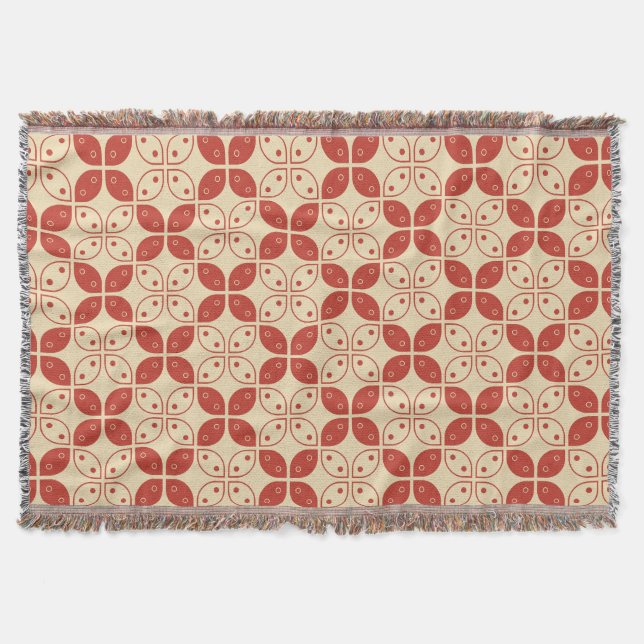 Batik Kawung, Indonesian Pattern, Javanese, Ethnic Throw Blanket (Front)