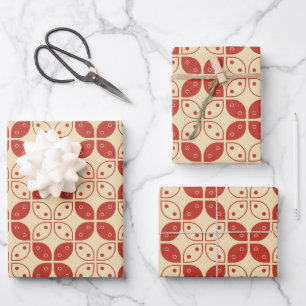 Batik Kawung, Indonesian Pattern, Javanese, Ethnic Wrapping Paper Sheet