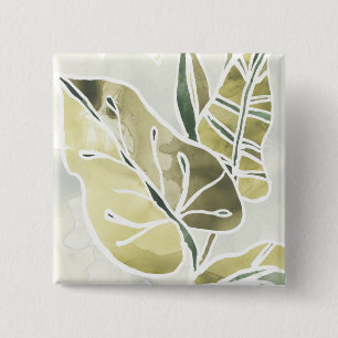 Batik Leaves 15 Cm Square Badge