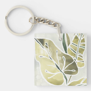 Batik Leaves Key Ring
