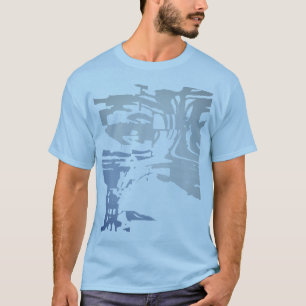 Batik-like Tropical Beachy Grey Slate Blue Pattern T-Shirt