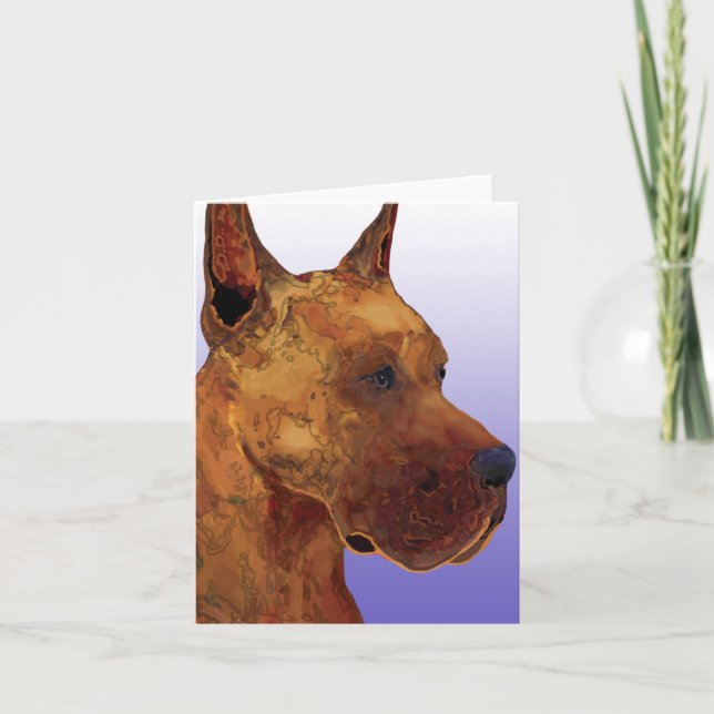 Batik Look Fawn Great Dane Greeting Card (Front)