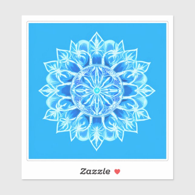 Batik Mandala Flower in Turquoise  (Sheet)