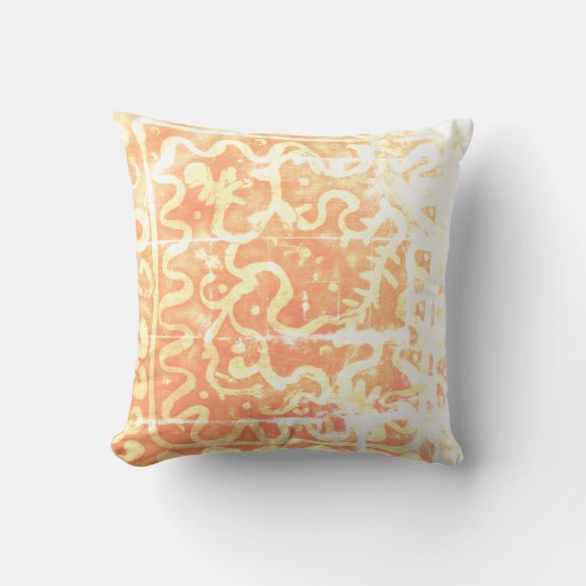 Batik Painting Boho Fibre Art Pillow (Front)