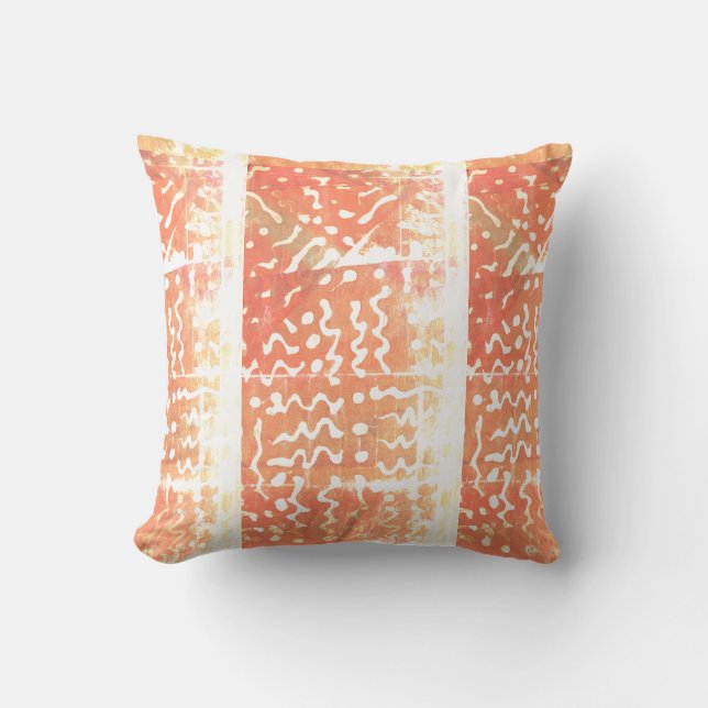 Batik Painting Boho Fibre Art Pillow (Front)