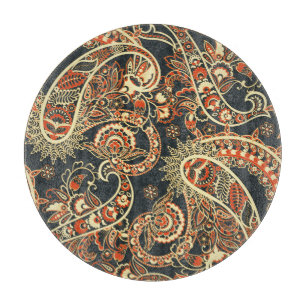 Batik Paisley: Vintage Seamless Pattern. Cutting Board