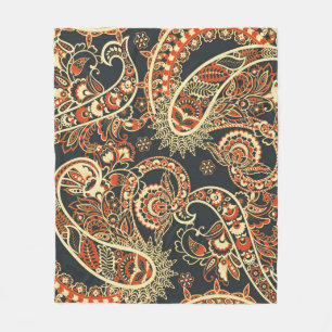 Batik Paisley: Vintage Seamless Pattern. Fleece Blanket