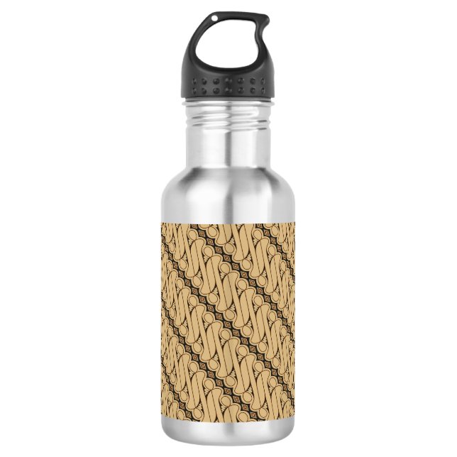 Batik Parang, Indonesian Pattern, Javanese, Ethnic 532 Ml Water Bottle (Front)