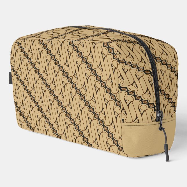 Batik Parang, Indonesian Pattern, Javanese, Ethnic Dopp Kit (Right Corner)
