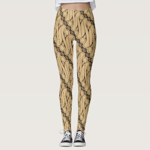 Batik Parang, Indonesian Pattern, Javanese, Ethnic Leggings