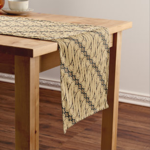 Batik Parang, Indonesian Pattern, Javanese, Ethnic Short Table Runner