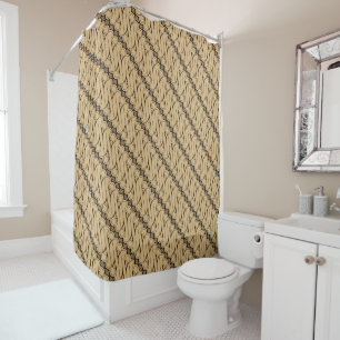 Batik Parang, Indonesian Pattern, Javanese, Ethnic Shower Curtain