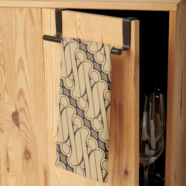 Batik Parang, Indonesian Pattern, Javanese, Ethnic Tea Towel (Thirds Fold)