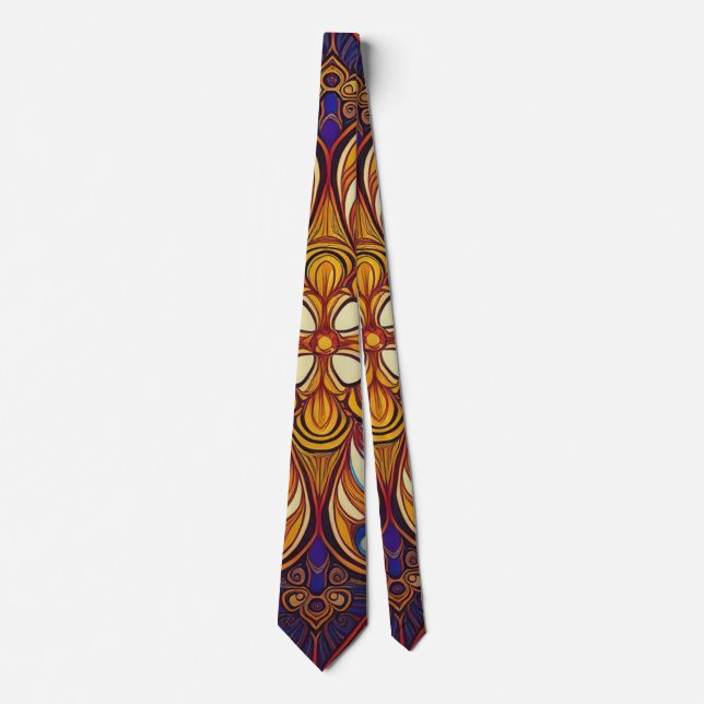 Batik Pattern Purple Tie (Front)