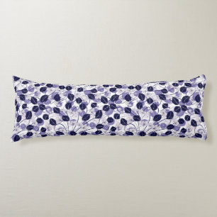 Batik Purple Leaves and Vines Illustration Pattern Body Cushion