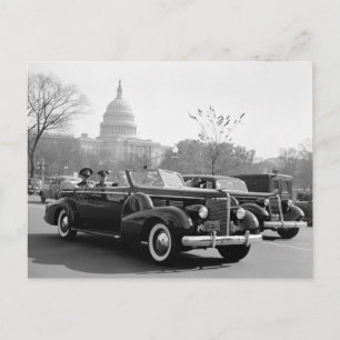 Batista Cruising the Capitol: 1938 Postcard