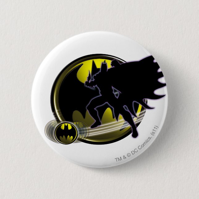Batman and Circle Logo 6 Cm Round Badge (Front)