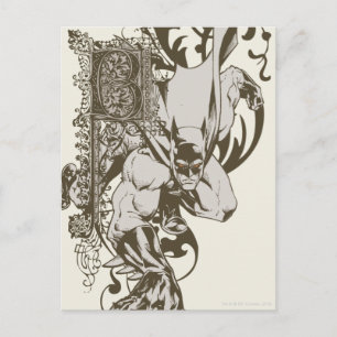 Batman and Decorated Letter B Postcard