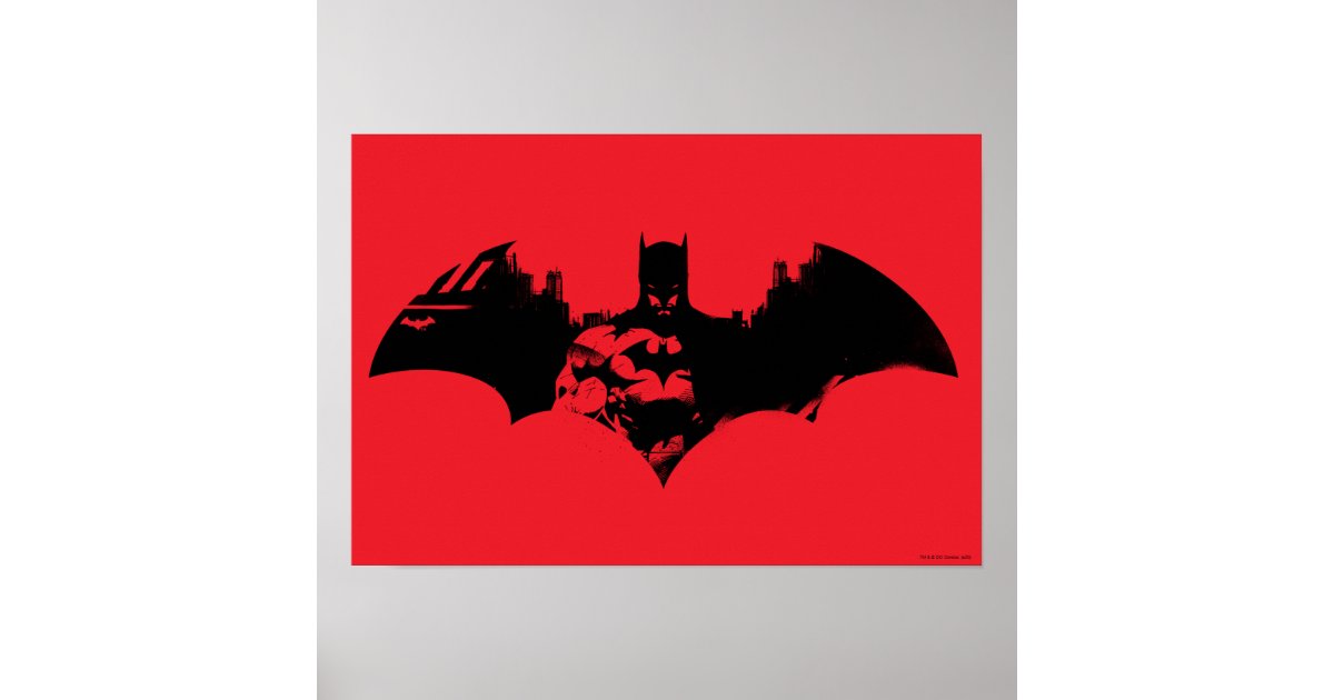 Batman and Gotham Silhouette Bat Logo Poster | Zazzle