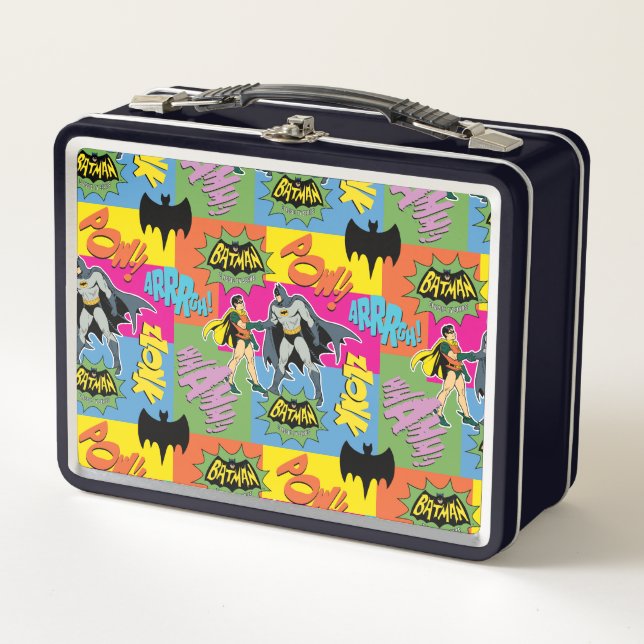 Batman and Robin | Action Handshake Pattern Metal Lunch Box (Front)