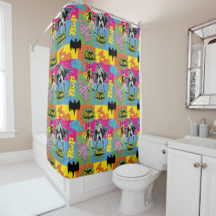 Batman and Robin Action Handshake Pattern Shower Curtain