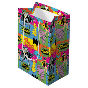 Batman And Robin Action Pattern Medium Gift Bag