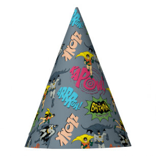 Batman And Robin Action Pattern Party Hat