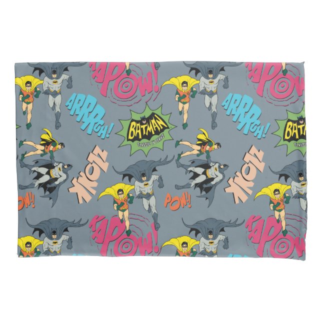 Batman And Robin Action Pattern Pillowcase (Front)