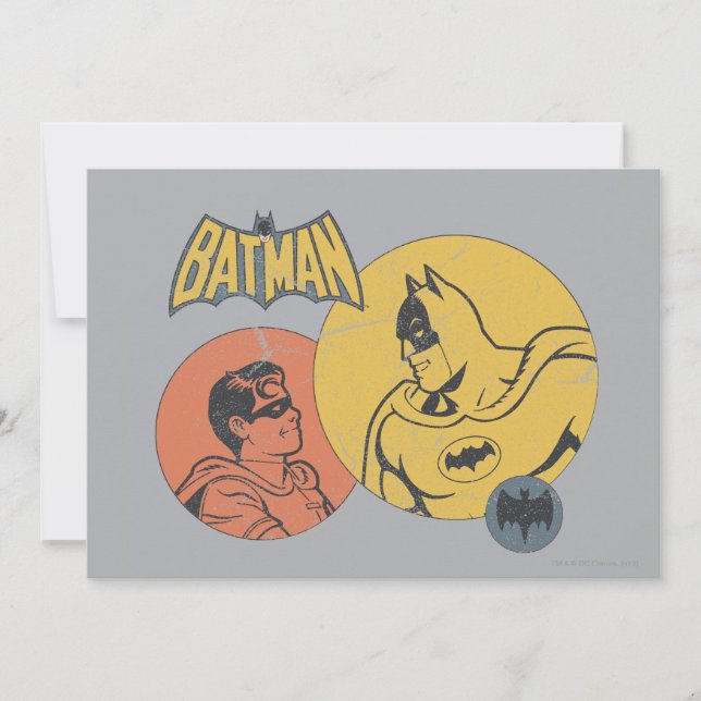Batman And Robin Graphic - Distressed Invitation (Front)