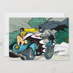 Batman And Robin In Batcycle Invitation