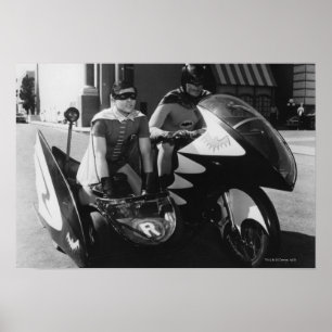 Batman and Robin in Batcycle Poster