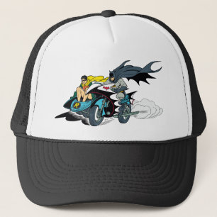 Batman And Robin In Batcycle Trucker Hat
