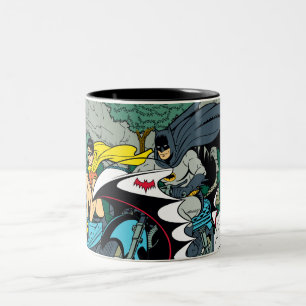 Batman And Robin In Batcycle Two-Tone Coffee Mug