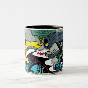 Batman And Robin In Batcycle Two-Tone Coffee Mug