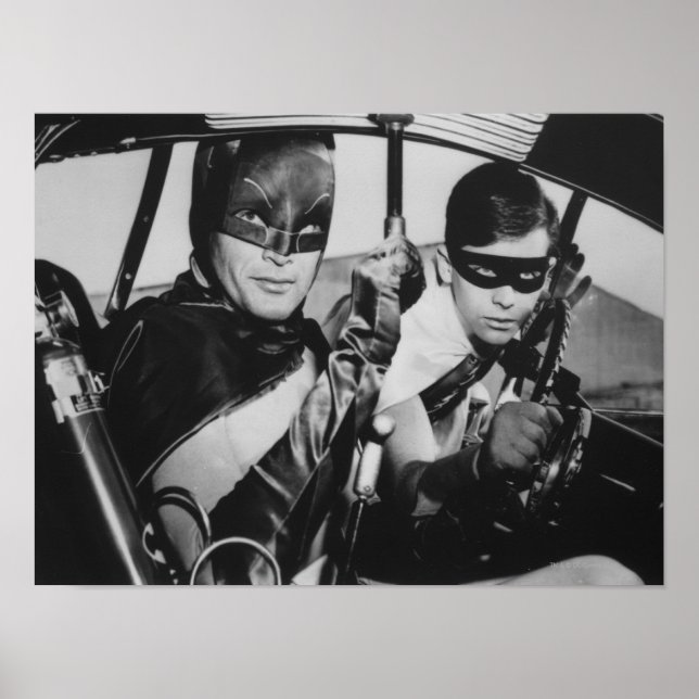 Batman and Robin In Batmobile Poster (Front)