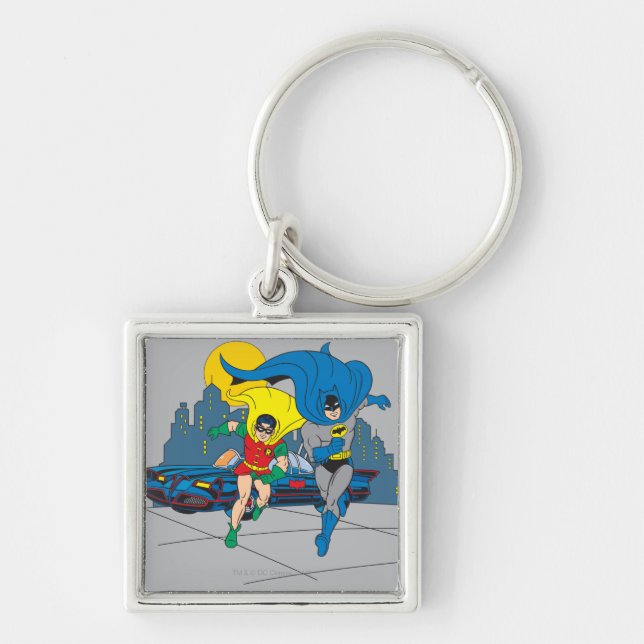 Batman And Robin Running Key Ring (Front)