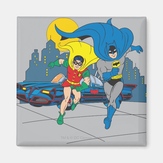 Batman And Robin Running Magnet (Front)