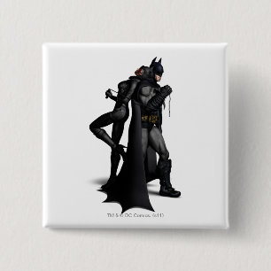 Batman Arkham City   Batman and Catwoman 15 Cm Square Badge