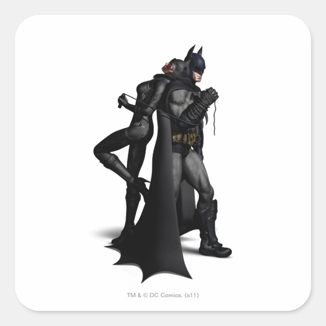 Batman Arkham City | Batman and Catwoman Square Sticker (Front)