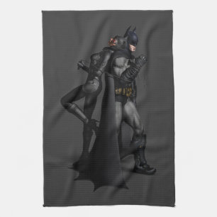 Batman Arkham City Batman and Catwoman Tea Towel