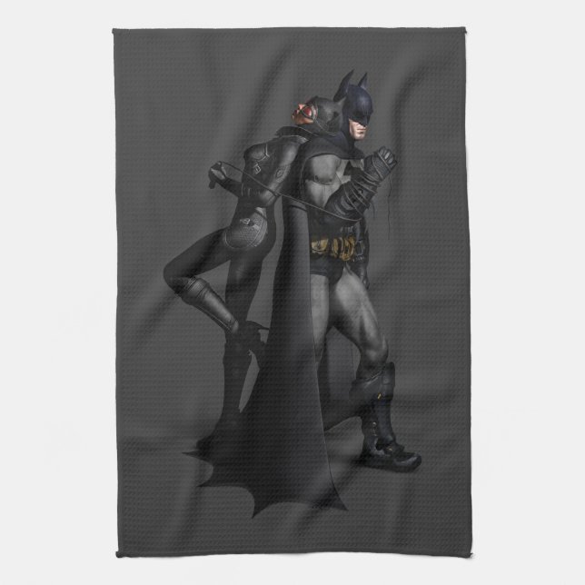 Batman Arkham City | Batman and Catwoman Tea Towel (Vertical)